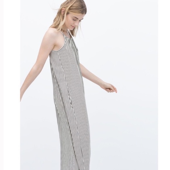 Black and White Striped Maxi With Pockets Size M - Picture 2 of 4